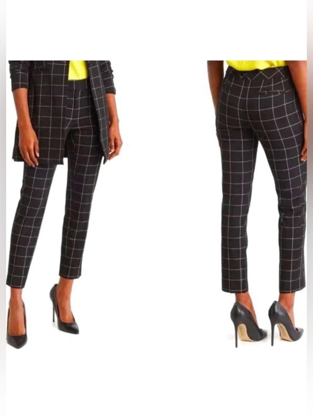 NWT ZAC & RACHEL Navy Plaid Slim Ankle Cuffed Trouser Dress Pants 16